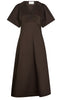 Neo Noir Kjole - Illana Poplin - Chocolate Brown