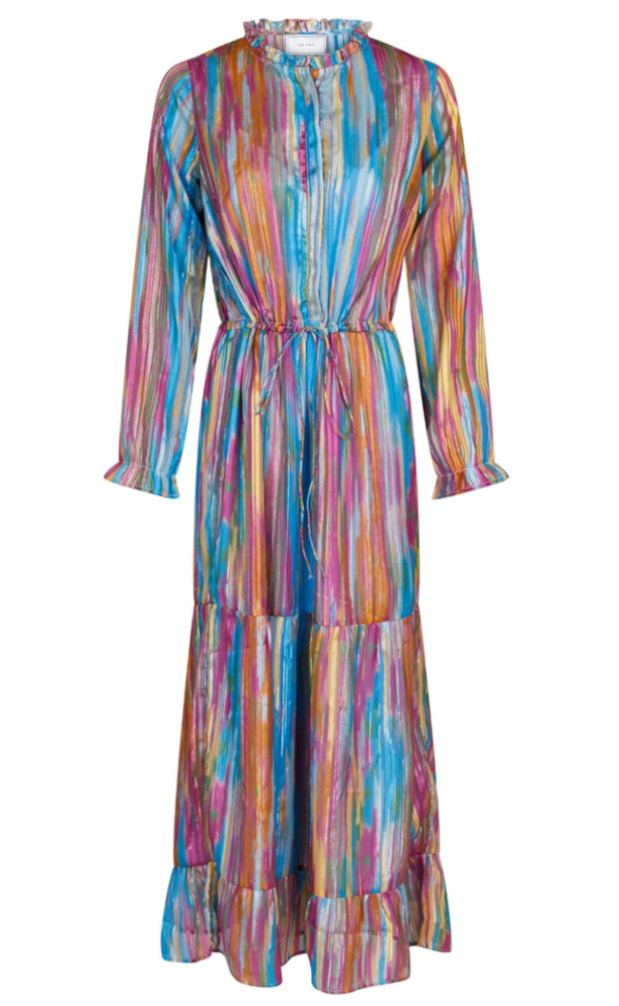 Neo Noir Kjole - Silo Blurred Stripe - Pink
