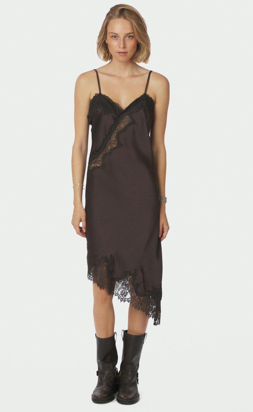 Neo Noir Kjole - Sorelle Lace - Dark Brown