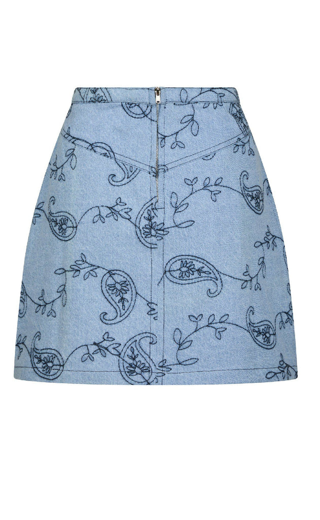 Neo Noir Skjørt - Gabani Embrodiery - Blue