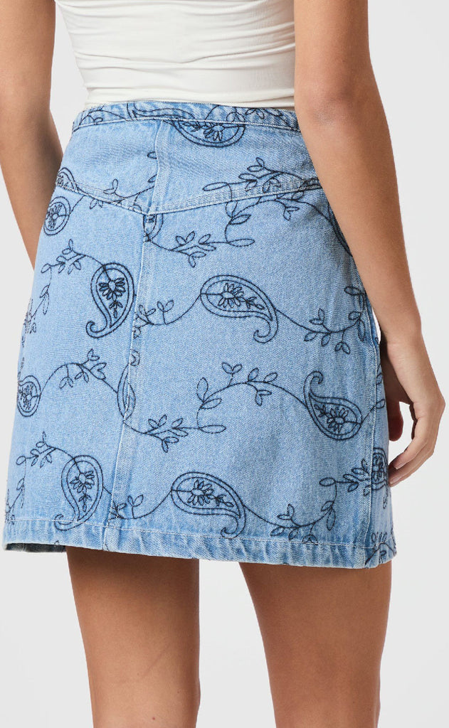 Neo Noir Skjørt - Gabani Embrodiery - Blue