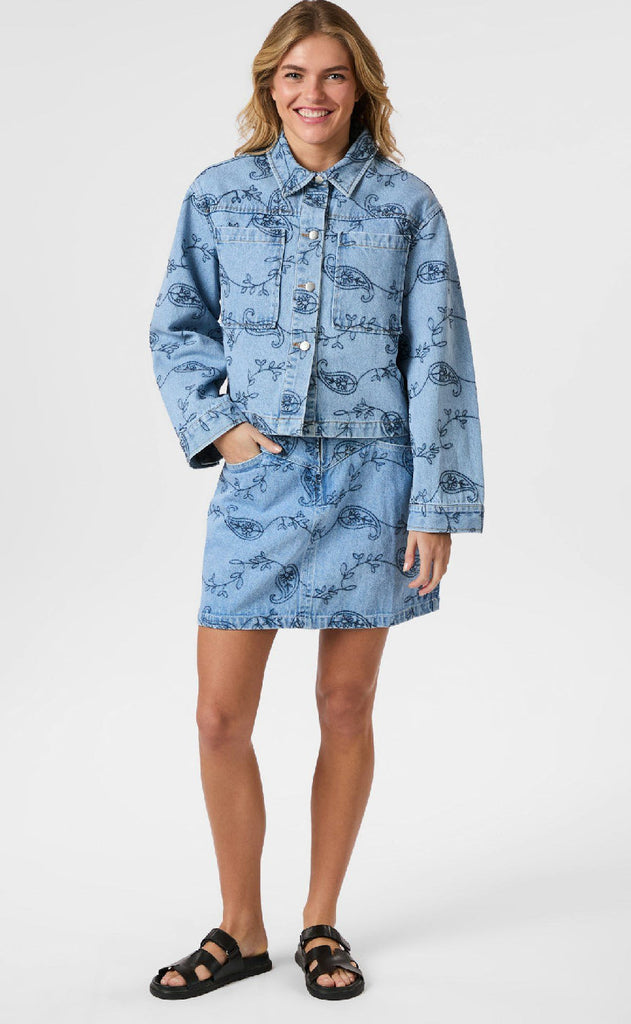 Neo Noir Skjørt - Gabani Embrodiery - Blue