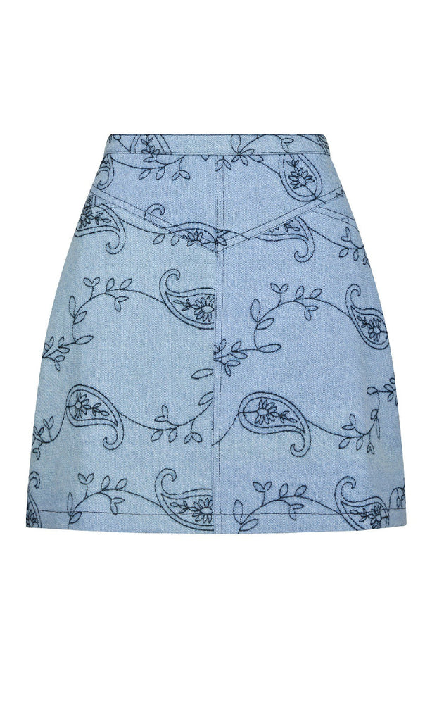 Neo Noir Skjørt - Gabani Embrodiery - Blue