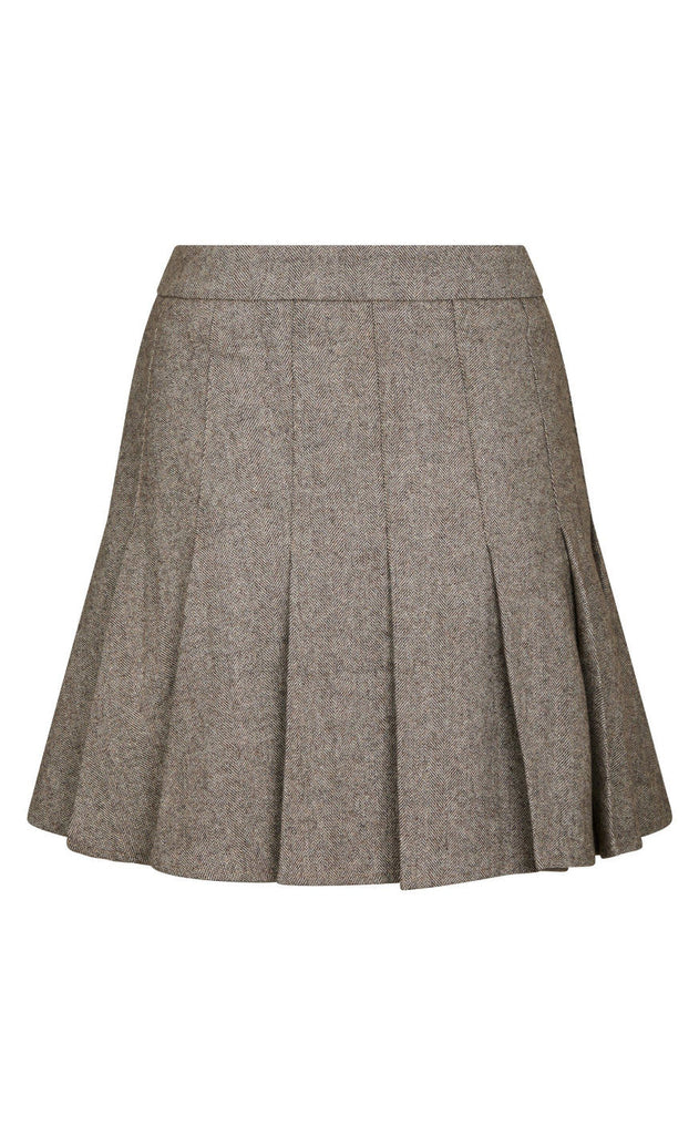 Neo Noir Skjørt - Laurina Herringbone - Dusty Brown