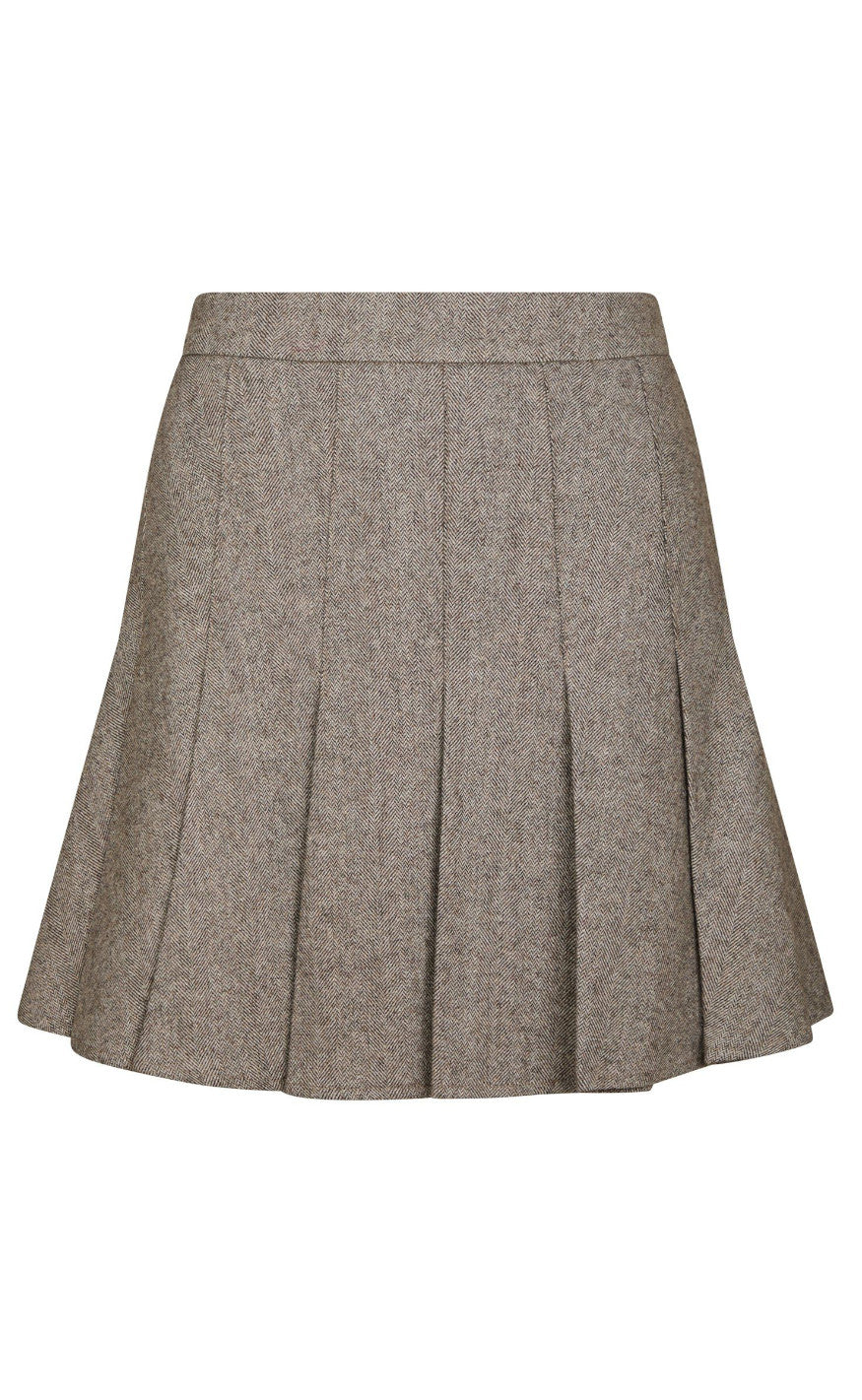 Neo Noir Skjørt - Laurina Herringbone - Dusty Brown