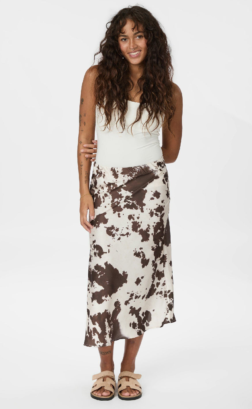 Neo Noir Skjørt - Viso Cow Print - Brown