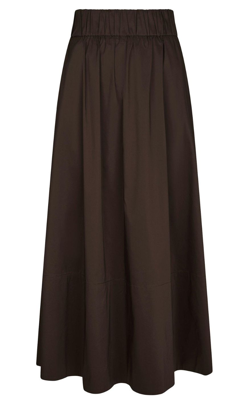 Neo Noir Skjørt - Yara Poplin - Chocolate Brown