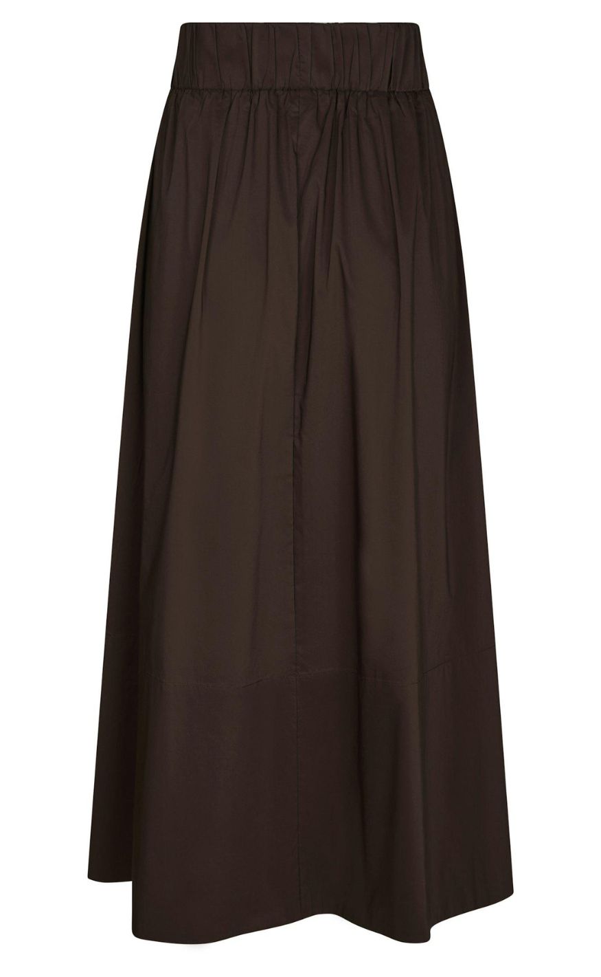 Neo Noir Skjørt - Yara Poplin - Chocolate Brown