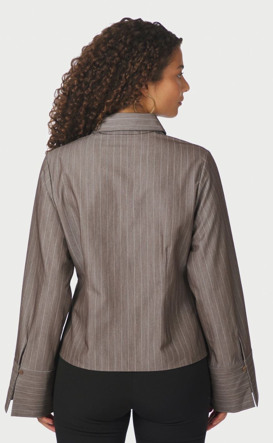 Neo Noir Skjorte - Rosa Pinstripe Melange - Dusty Brown