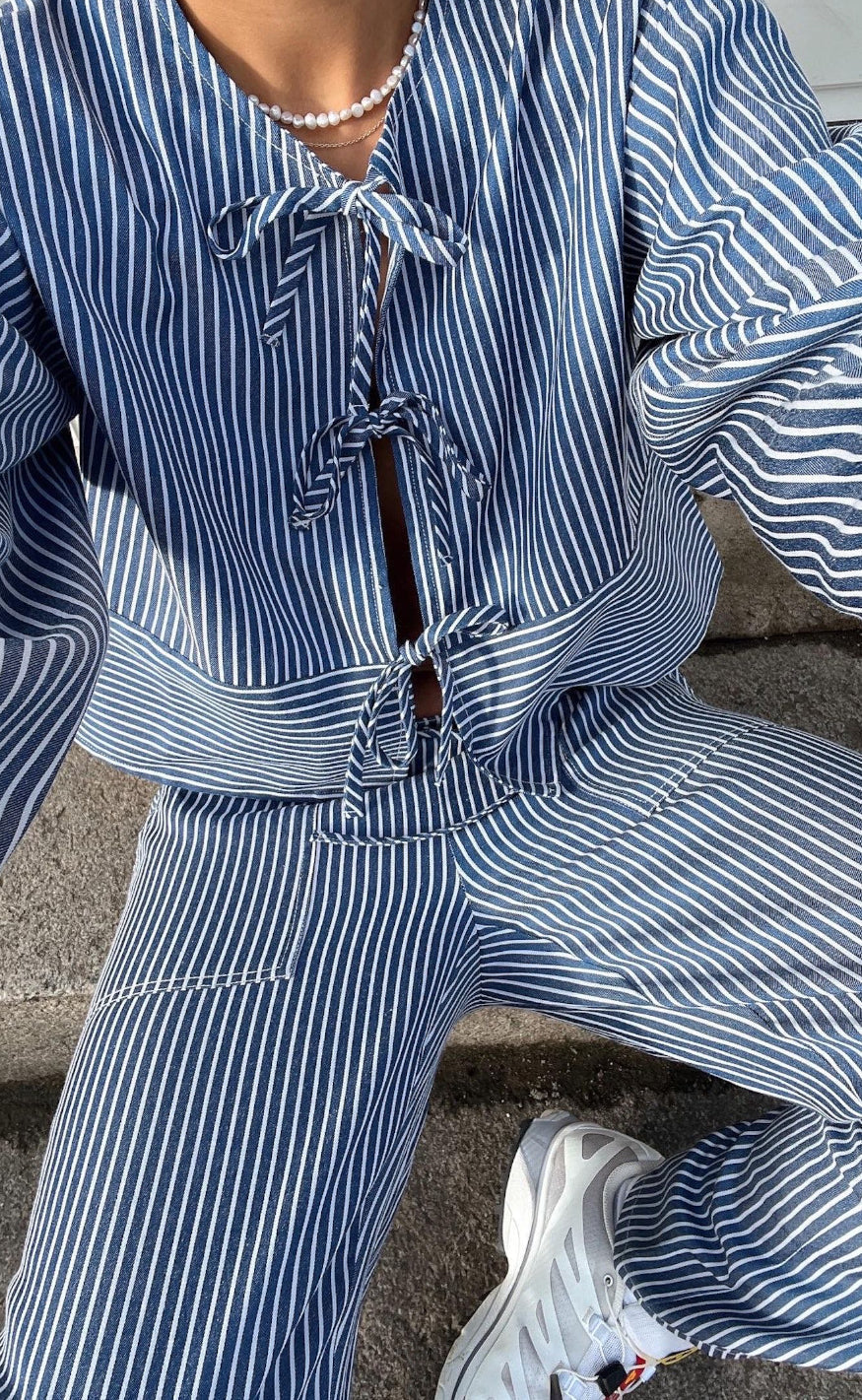 Neo Noir Skjorte - Wanda Stripe - Blue