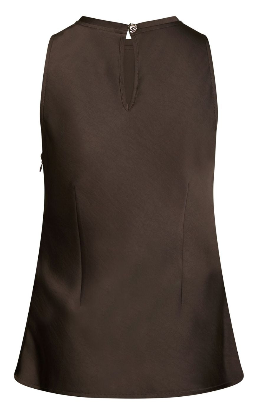 Neo Noir Topp - Celina Heavy Sateen - Dark Brown