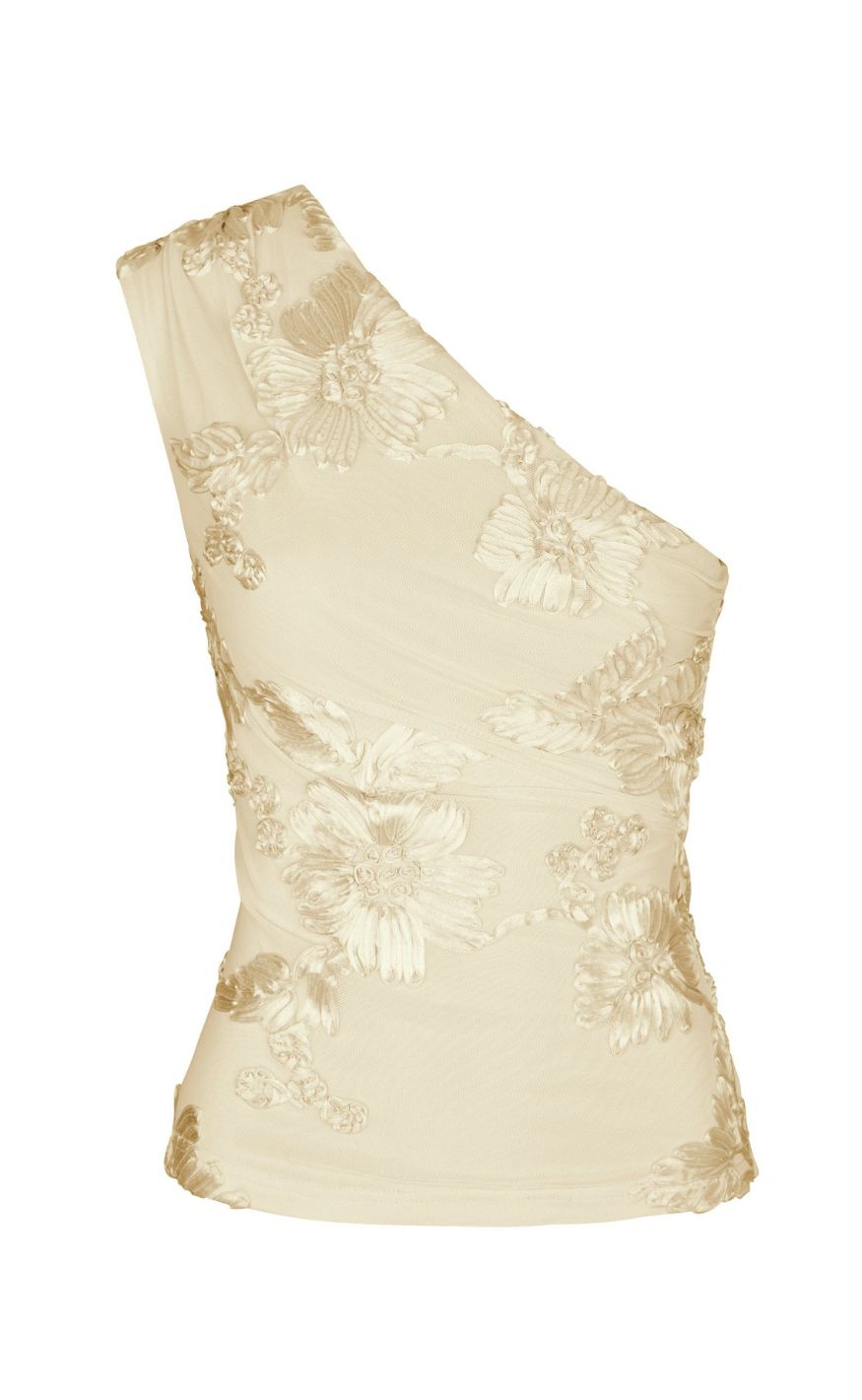 Neo Noir Topp - Florini Big Flower - Light Yellow