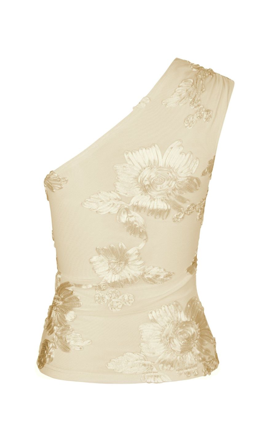 Neo Noir Topp - Florini Big Flower - Light Yellow