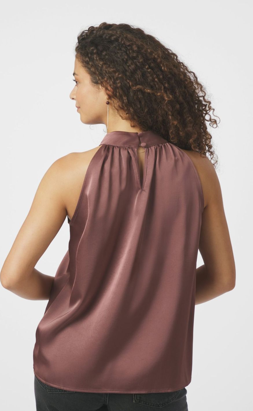Neo Noir Topp - Rosette heavy Sateen - Dark Rose