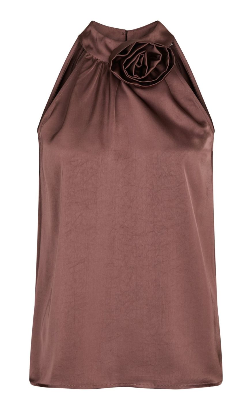 Neo Noir Topp - Rosette heavy Sateen - Dark Rose