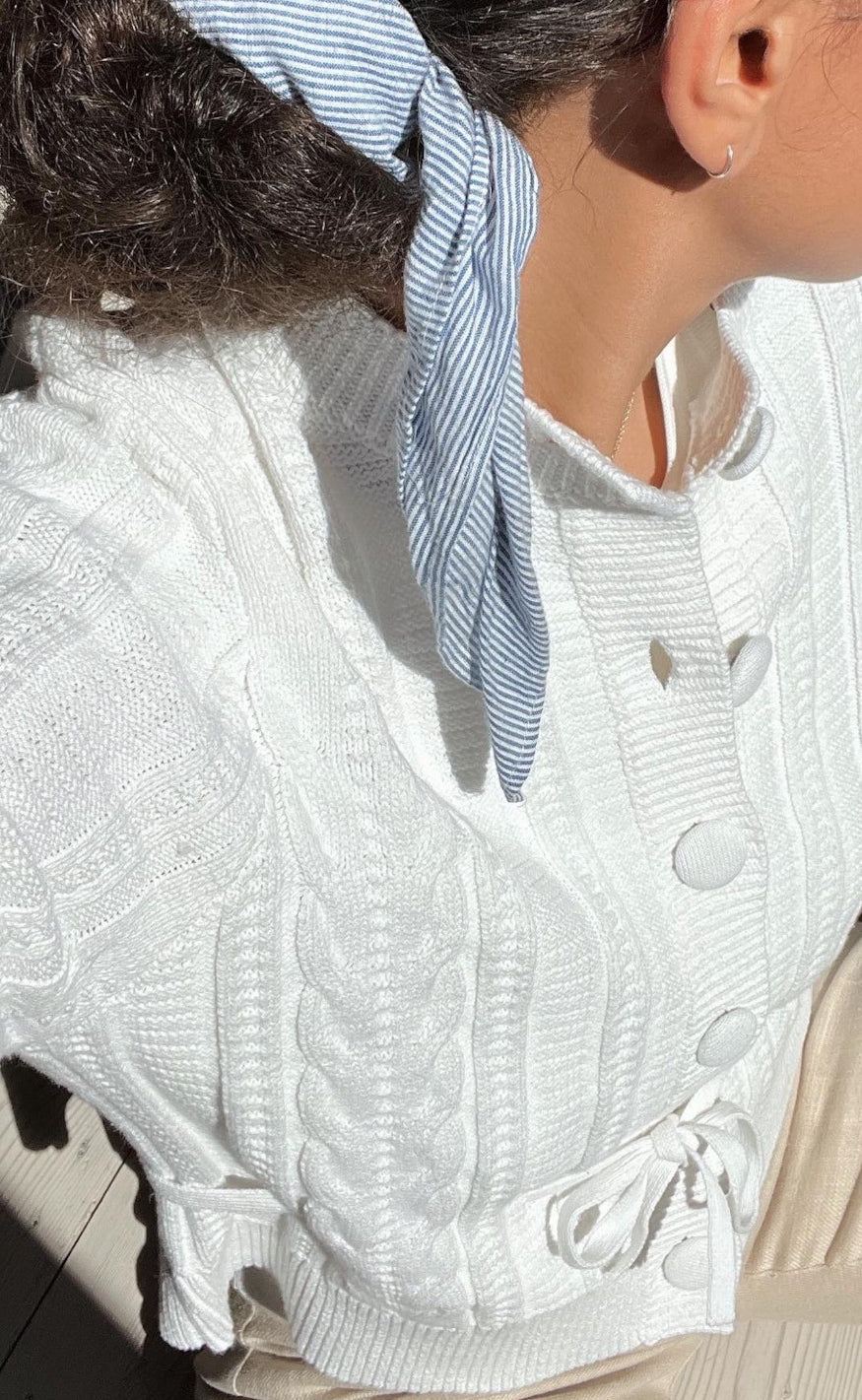 Neo Noir Skjerf - Goldie Mini Stripe - Blue