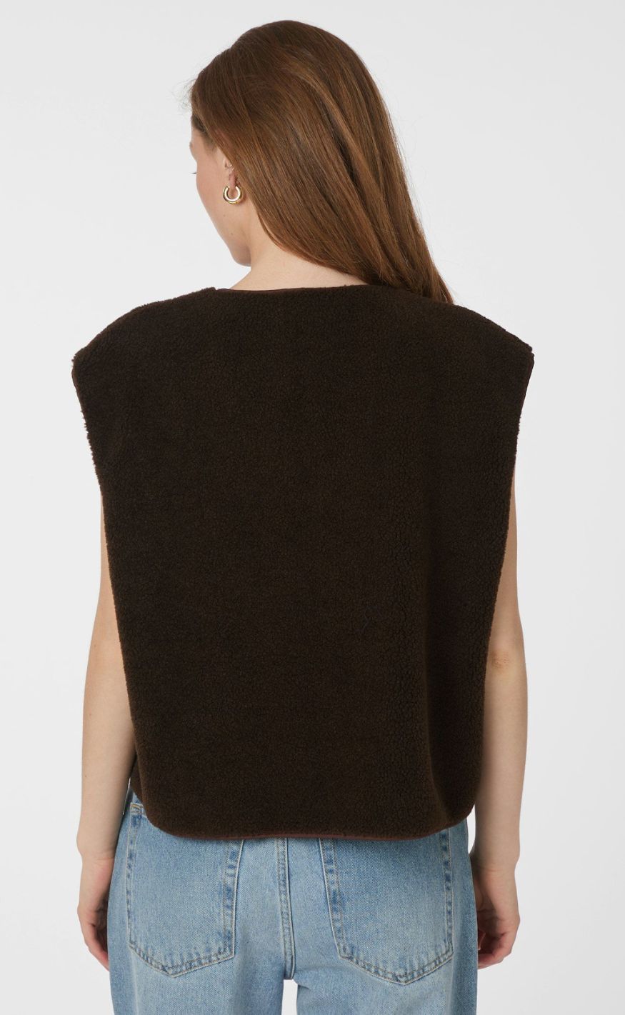 Neo Noir Vest - Mariko Teddy - Dark Brown