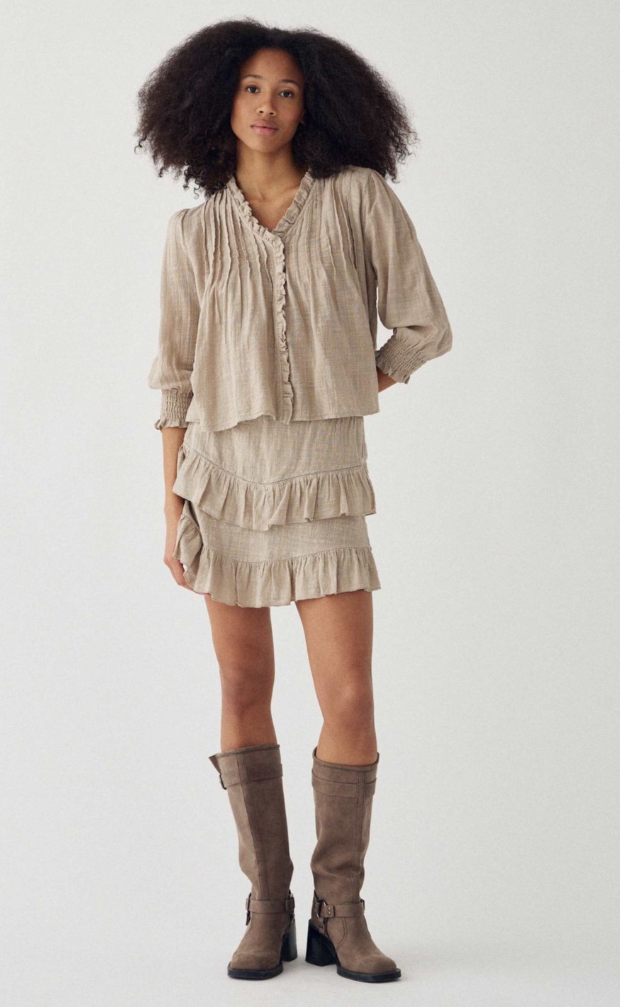 Noella Bluse - Marin - Grey Ivory