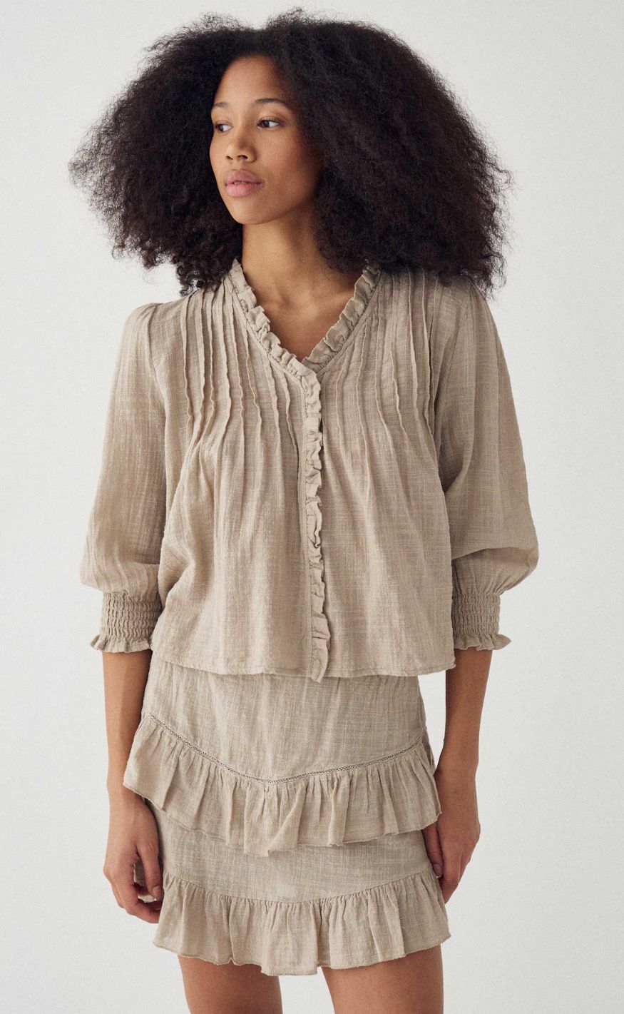 Noella Bluse - Marin - Grey Ivory