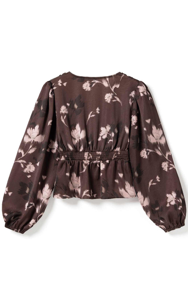 Noella Bluse - N-Lilith LS - Dena Burgundy Print