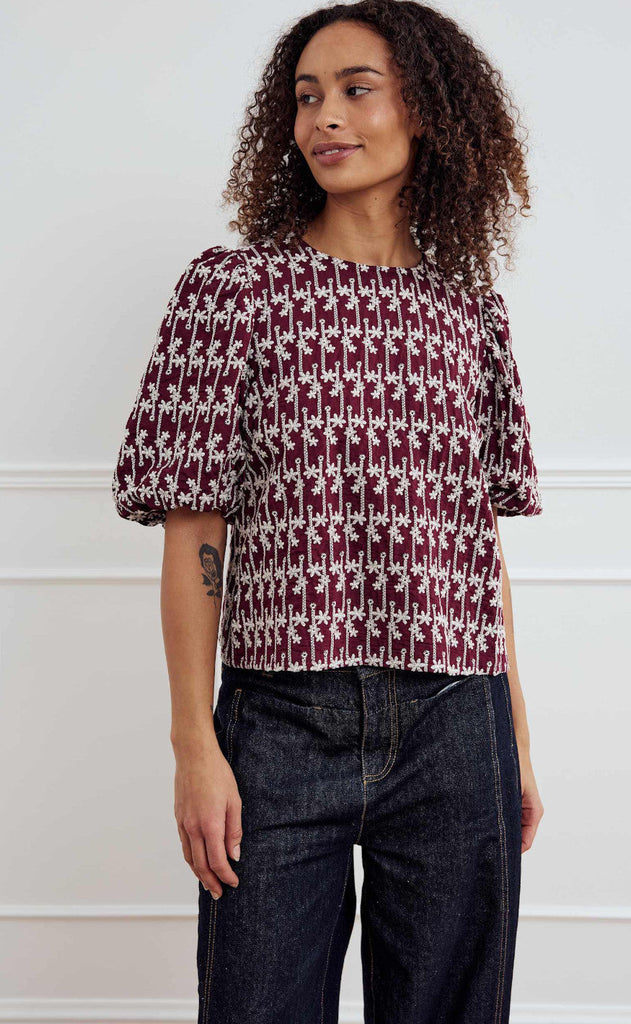 Noella Bluse - Shelly - Dusty Mahogany