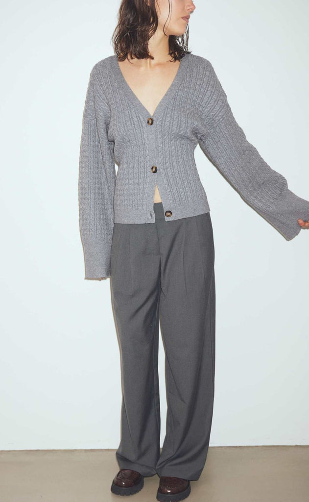 Noella Cardigan - Lenyx - Medium Grey Mel.