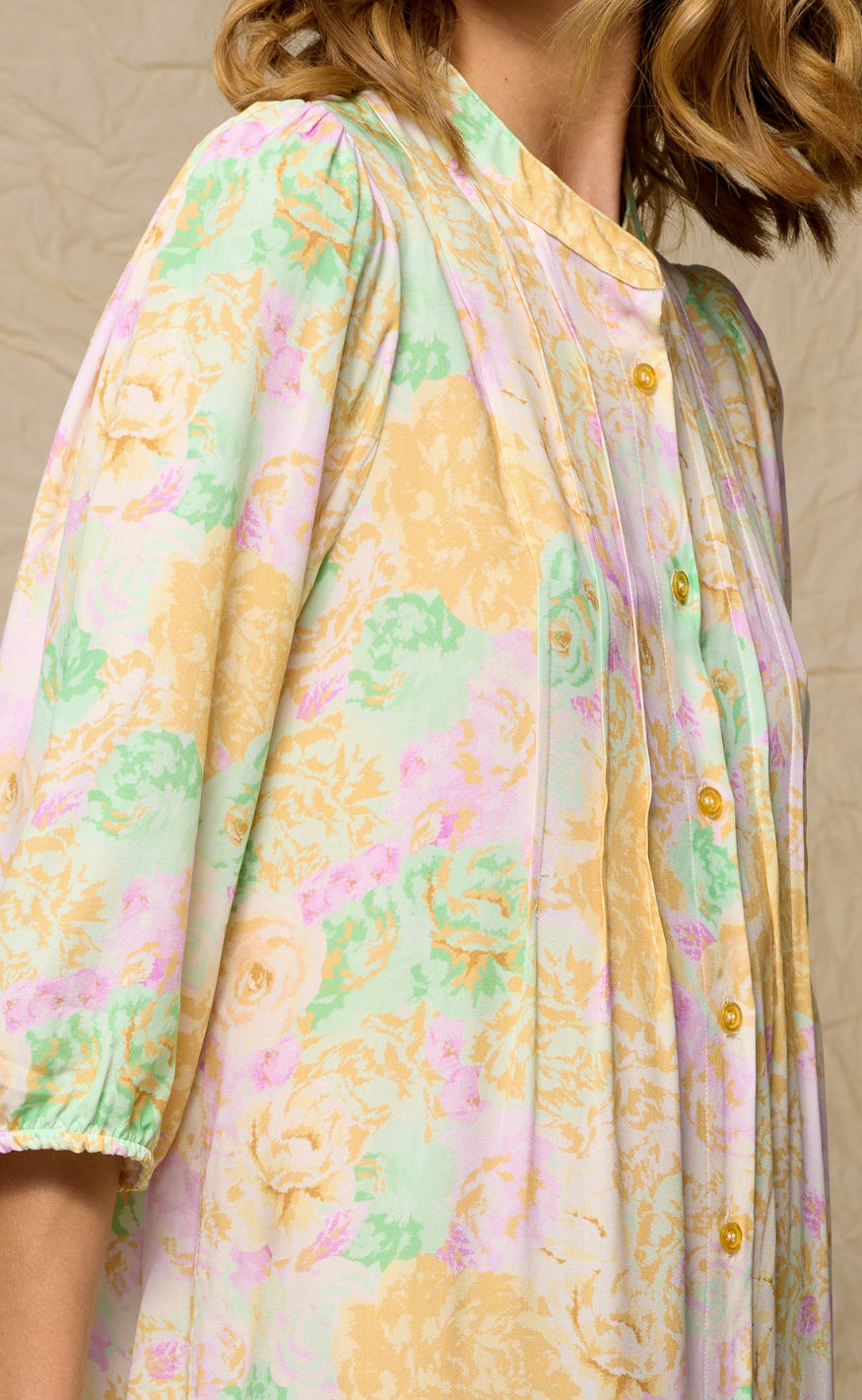 Noella Kjole - Imogene Short - Lilac Green Flower