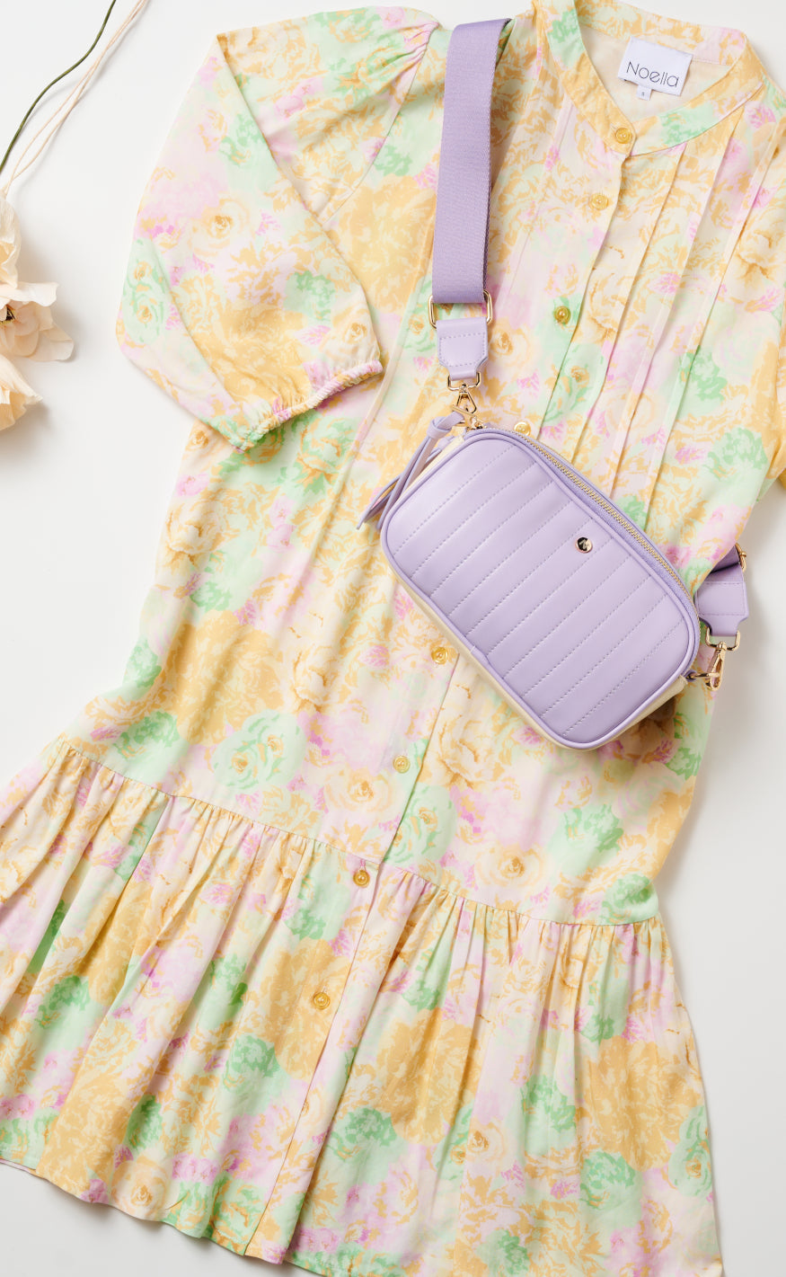 Noella Kjole - Imogene Short - Lilac Green Flower