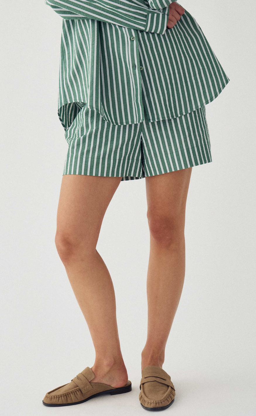 Noella Shorts - Layne MW - Drayton Green Stripe