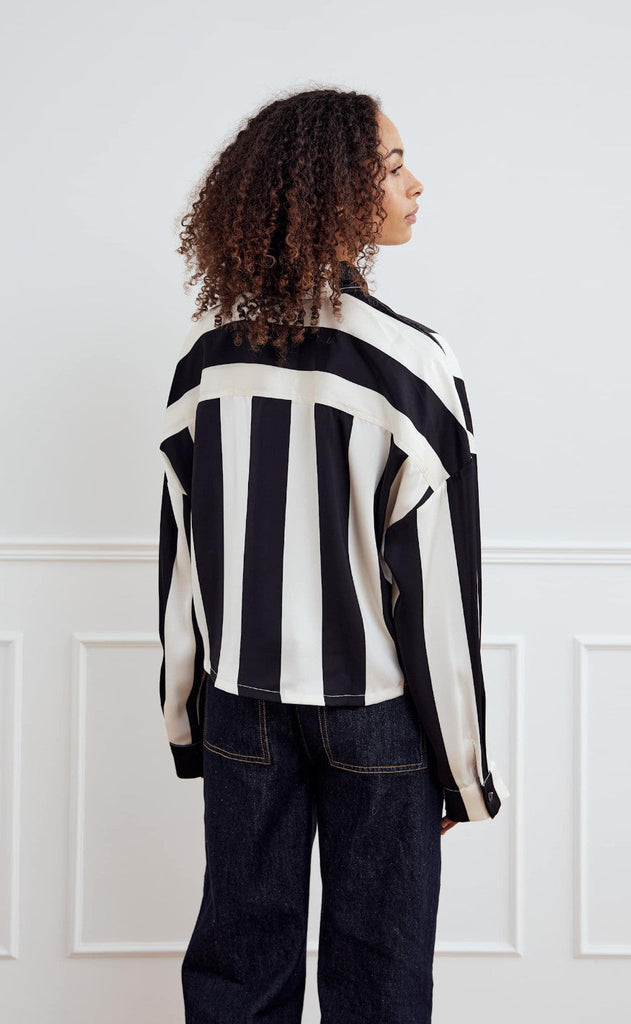 Noella Skjorte - Liara - Black Ivory Stripe