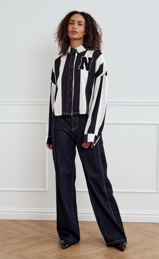 Noella Skjorte - Liara - Black Ivory Stripe