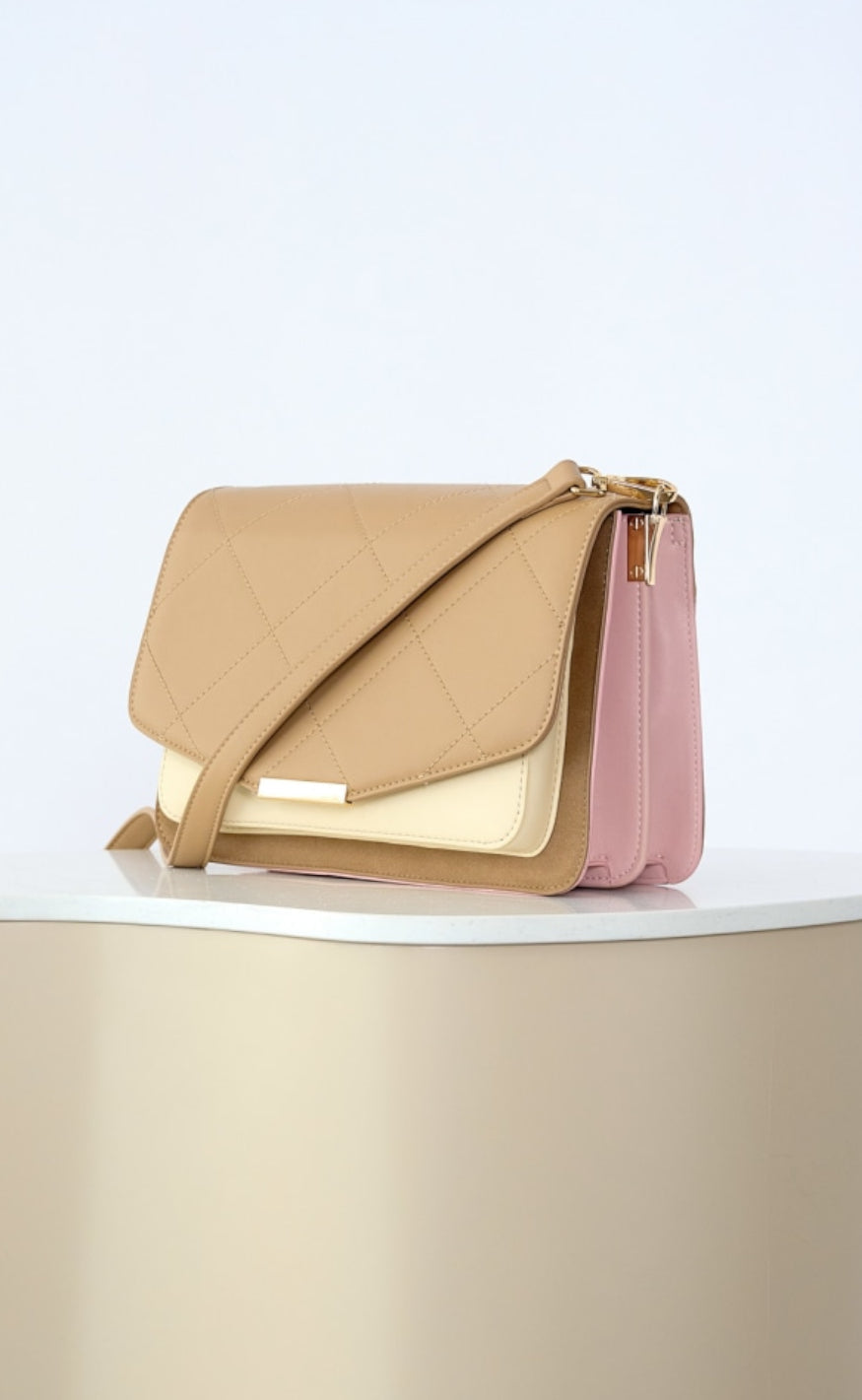 Noella Veske - Lanca Multi - Taupe/Off White/Rose Mix