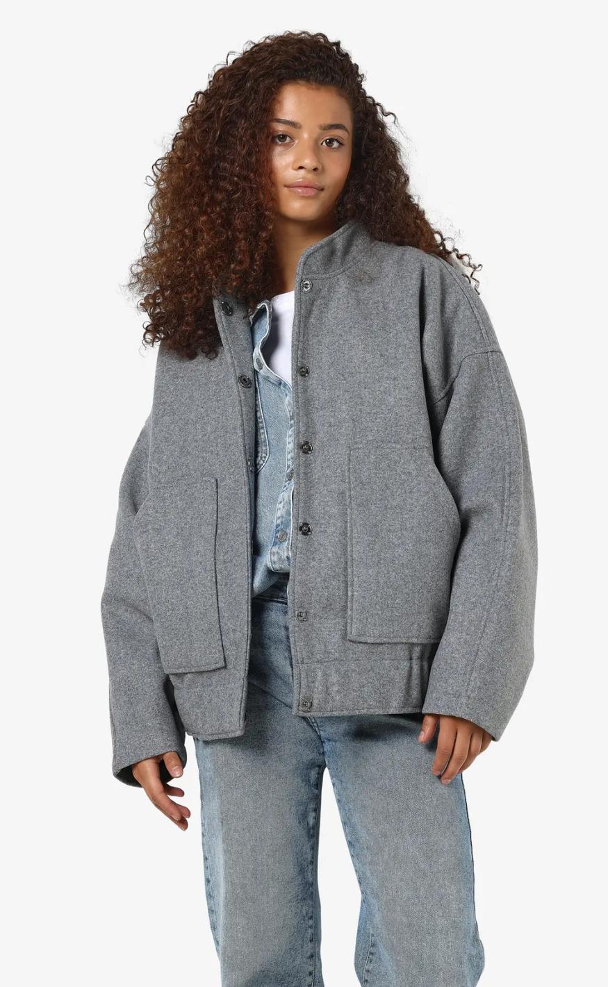 Noisy May Jakke - Halston - Light Grey Melange