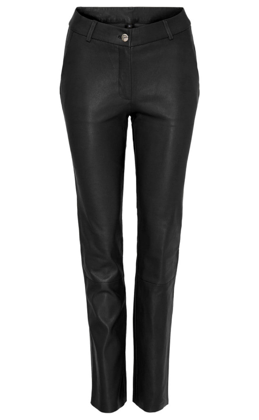 Notyz Bukser - Stretch Pants - Black w. Light Gold acc.