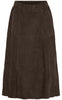Notyz Skjørt - Suede Skirt - Dark Chocolate Brown
