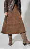 Notyz Skjørt - Suede Skirt - Hazelnut