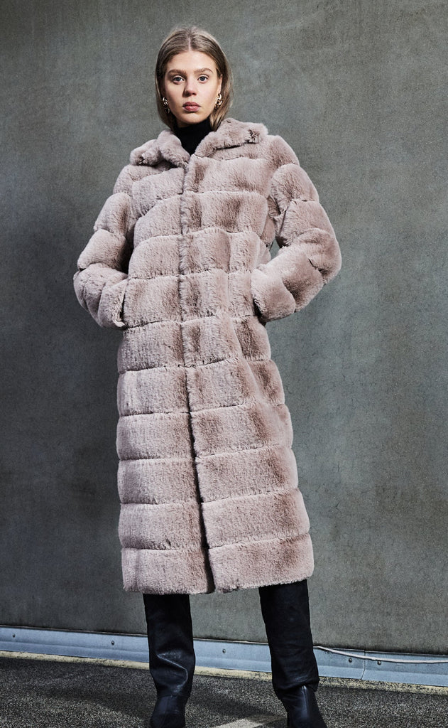 Notyz Jakke - Fake Fur Long - Sand