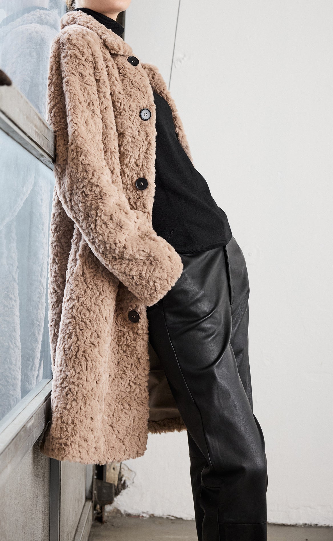 Notyz Jakke - Fake Fur - Taupe