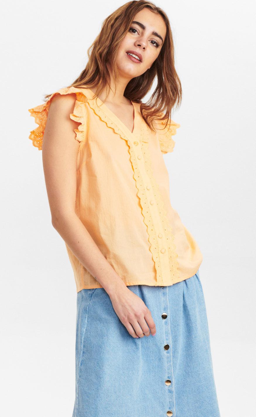 Nümph Bluse - Camma - Peach Cobbler