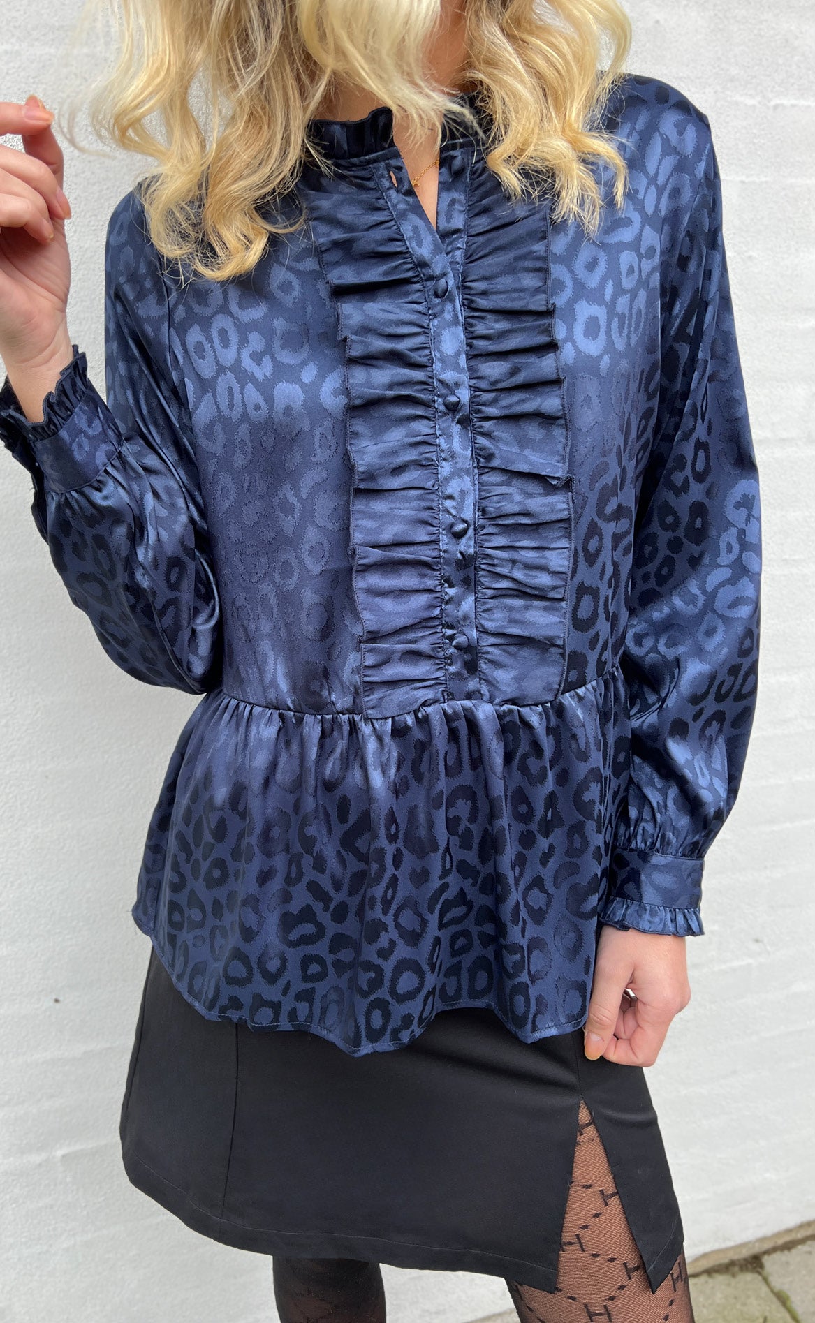INA Copenhagen Skjorte - Evie - Navy Blue Leopard