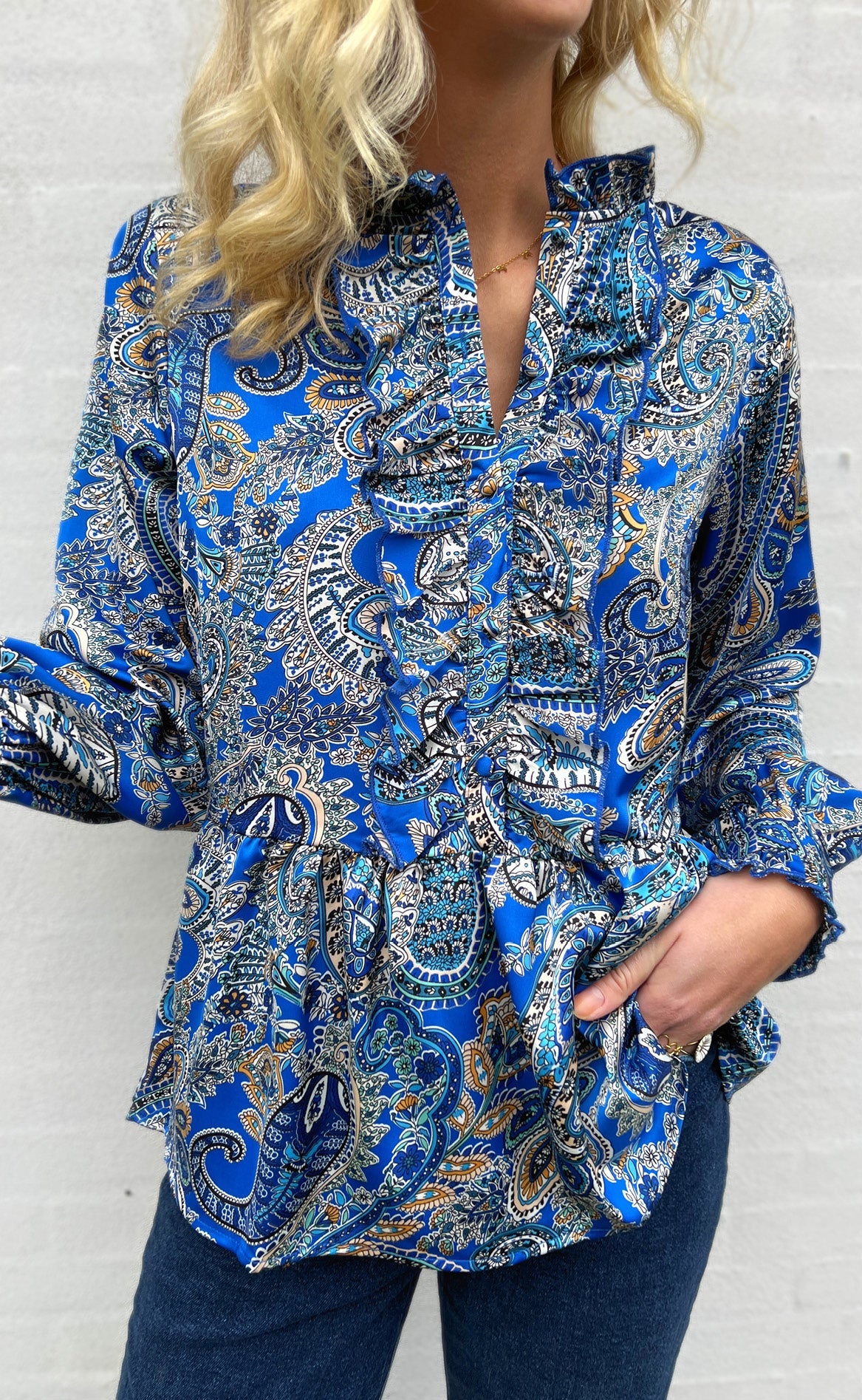 INA Copenhagen Skjorte - Evie - New Blue Paisley