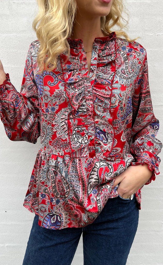 INA Copenhagen Skjorte - Evie - Red Paisley