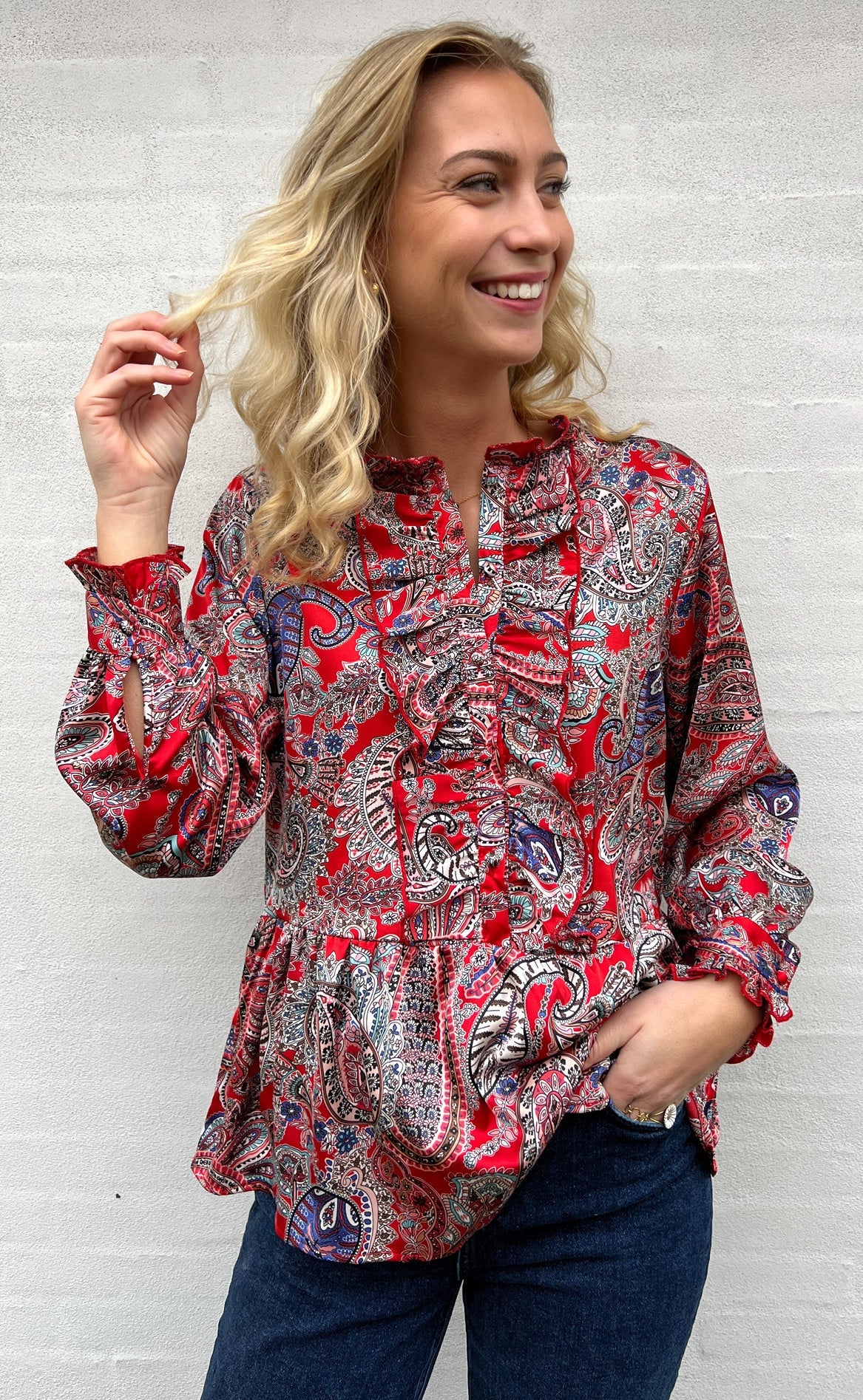 INA Copenhagen Skjorte - Evie - Red Paisley