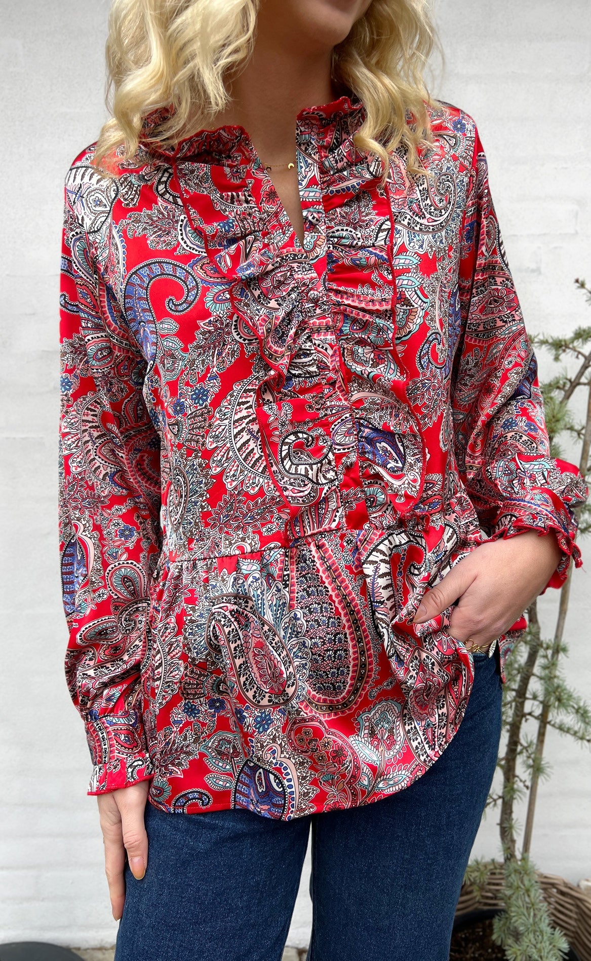 INA Copenhagen Skjorte - Evie - Red Paisley