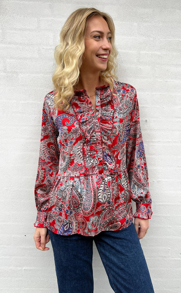 INA Copenhagen Skjorte - Evie - Red Paisley