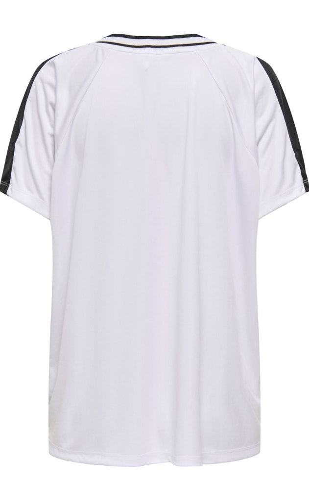 ONLY Bluse - Bella Sport V-Neck - Bright White/Move In Black