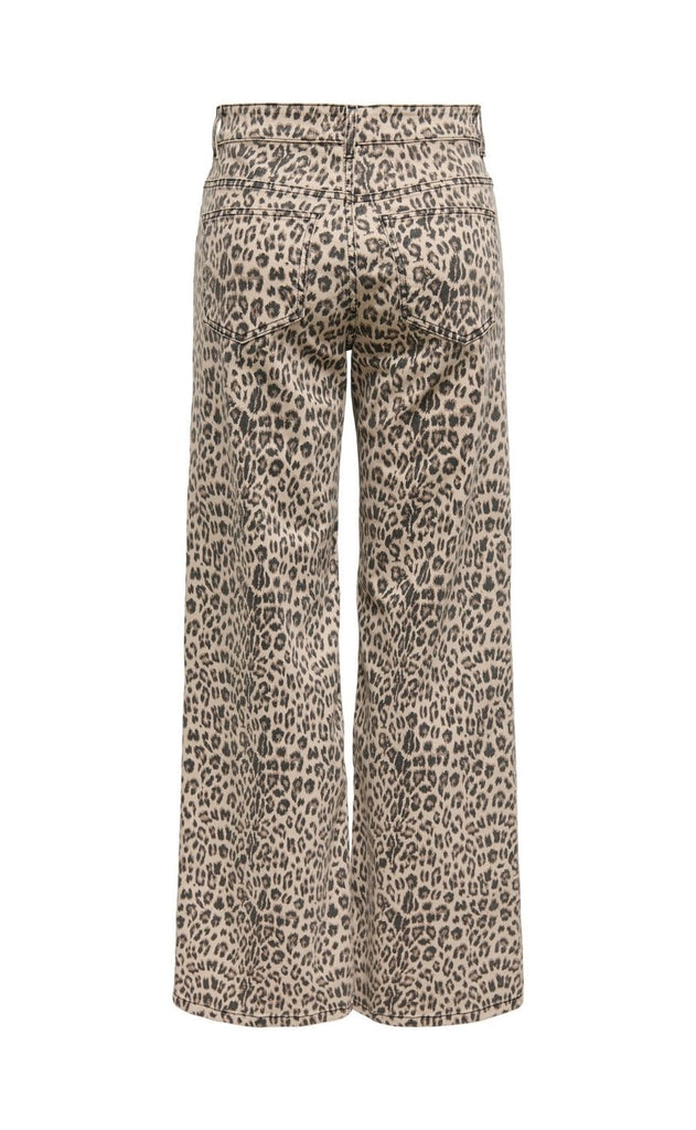 ONLY Bukser - Madison Blush Leo Wide - Washed Black Leo