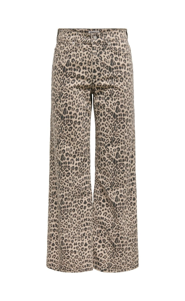 ONLY Bukser - Madison Blush Leo Wide - Washed Black Leo