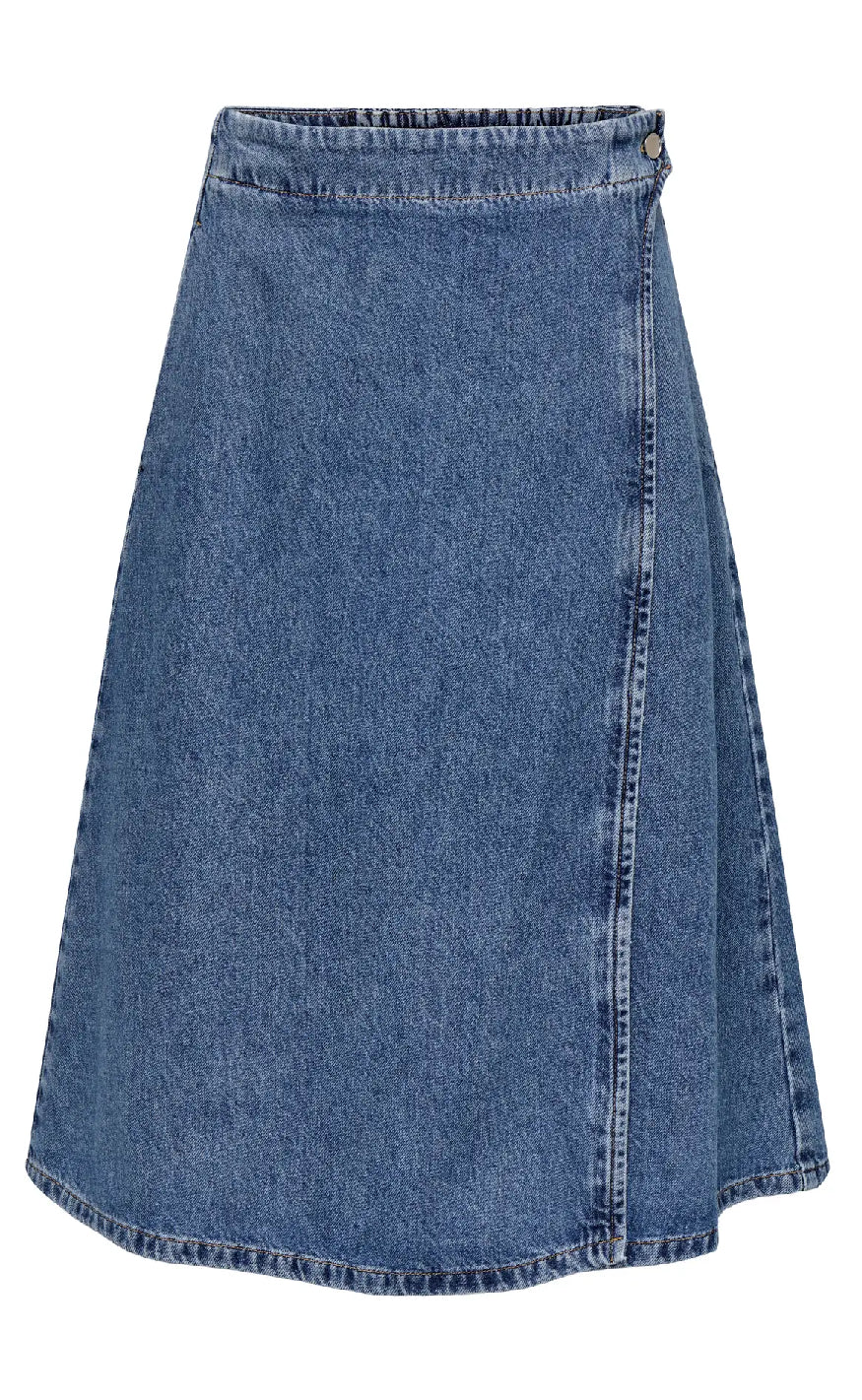 ONLY Skjørt - Thea Wrap Midi - Medium Blue Denim