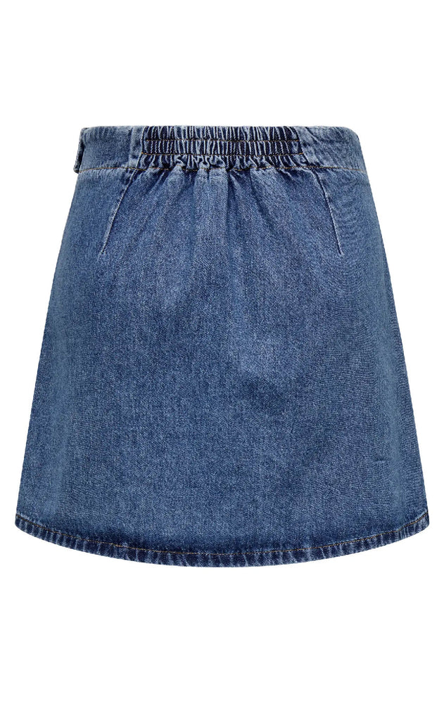 ONLY Skjørt - Thea Wrap Short - Medium Blue Denim